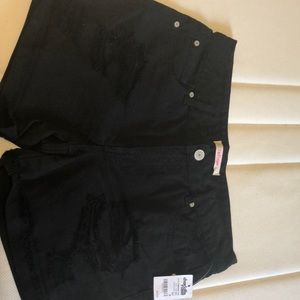 black jean shorts